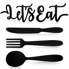 Wooden Fork Spoon Knife Sign Wall Decor