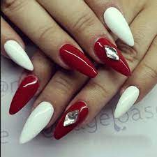 44 black gold and red nail designs nailspix white nailincloud. Long Red And White Nail Design For Valentines Day Red And White Nails Red Nails Red Nail Designs