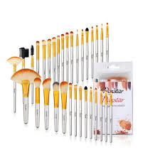 bright yellow makeup brushes set