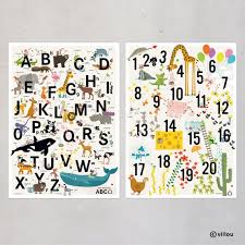 Abc Poster Counting Poster Set Children