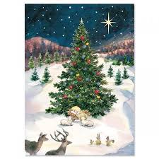 Whether they be snow capped or all decked out in ornamental splendor, christmas tree christmas cards are certain to brighten up your seasons greetings. Merry Christmas Tree And Manger Christmas Card Religious Greeting Cards Set Of 18 5 X 7 Walmart Com Walmart Com