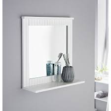 White Wooden Mirror Wall Bathroom