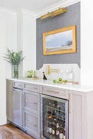 Gray Oak Wet Bar Cabinets With Mini