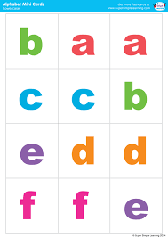 lowercase alphabet mini cards colorful
