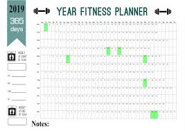 2019 Maxi Size Year Calendar Planner 365 Day Fitness Record Wall Chart Weight Loss Chart A1