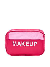 forever 21 pink solid makeup pouch