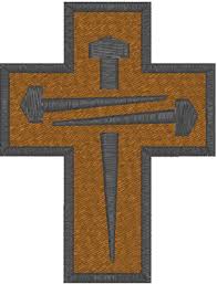 3 nail cross embroidery design