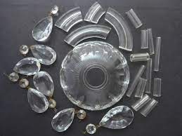 Vintage Glass Chandelier Parts Bulk Lot