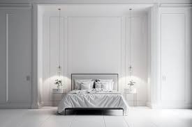minimalist modern white bedroom cozy