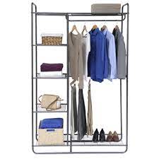 wardrobe gray steel portable closet