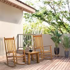 Outdoor High Back Slat Rocking Chair