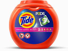 Tide laundry detergent pacs are now available in fresh coral blast scent with 10x cleaning power*. Tide Pods Laundry Detergent Fresh Coral Blast Scent