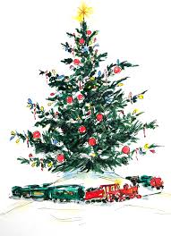 12 Days Of Christmas Cards Train Christmas Tree