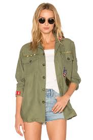Etienne Marcel Patch Shirt Jacket In Military Festival