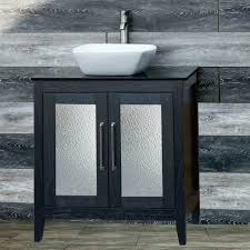 Modern light fixtures and minimal faucets give the space a touch of contemporary style. 30 Bathroom Black Vanity 30 Inch Cabinet Black Granit Top Vessel Sink A30b B Ebay