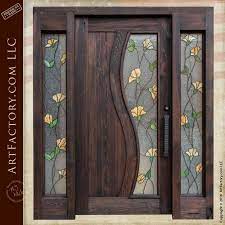 Tulip Stained Glass Door Craftsman