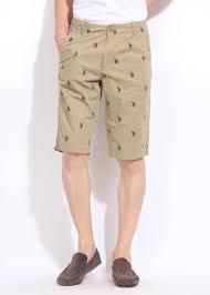 U S Polo Assn Printed Mens Beige Shorts Buy Beige U S