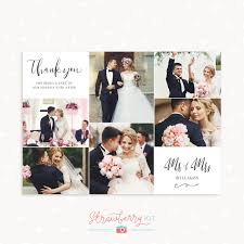 012 Calligraphy Thank You Card Template Wedding Collage Psd