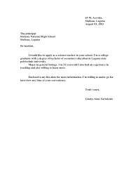 Best Ideas of Example Of A Job Application Letter For Teaching In Resume