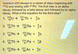 Solved Uranium 235 Decays In A Series