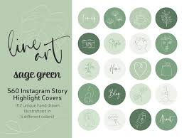 Sage Green Minimal Line Art Instagram