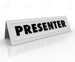 The Word Presenter On A Blank White Name Tent Card To Illustrate