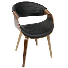 5% coupon applied at checkout. Lumisource Symphony Mid Century Modern Dining Accent Chair In Walnut Wood And Black Faux Leather By Lumisource
