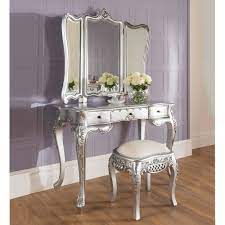 Antique victorian 19th century 3 mirror folding vanity shaving mirror. Silver French Dressing Table Set La Rochelle