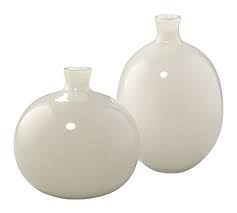 Vivienne White Glass Vases Set Of 2