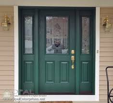 Forest Green Door With Beige Siding