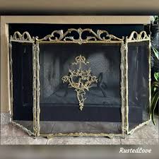 Brass Gold Fireplace Screens Doors