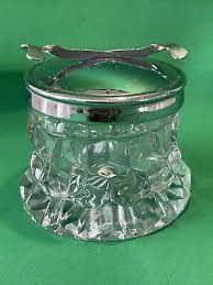 Vintage Cut Glass Sugar Bowl With