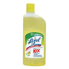 yellow lizol disinfectant floor cleaner