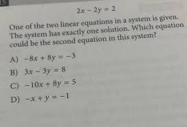 2x 2y 2 One Of The Two Linear Equations