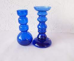Classic Cobalt Blue Glass Candlestick