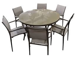 round glasstop table 6 chairs