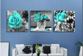 Turquoise Wall Decor 3 Piece Canvas