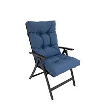 Blue High Back Patio Chair Cushion