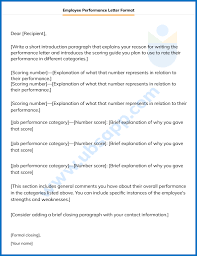 employee performance letter format
