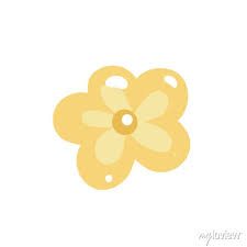 Cute Flat Yellow Flower Glossy Icon