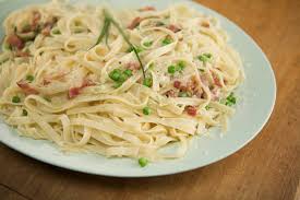 fettuccine with peas and bacon