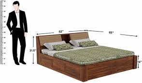 Headboard Storage Wooden Double Bed