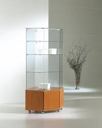 Corner Display Cabinet With Castors