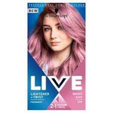 Spend $20 get a $5 gift card on select beauty care items. Schwarzkopf Live Lightener Twist Permanent Pink Hair Dye 105 Mauve Kiss Morrisons