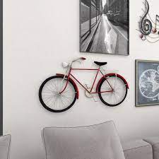 Red Metal Vintage Bicycle Wall Decor