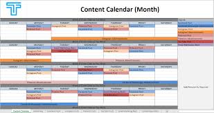 content calendar template social