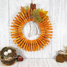 clothespin pumpkin wreath a rustic
