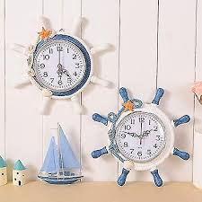 Wall Clock Nautical Clocks Beach Wheel