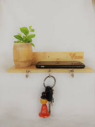 Bamboo Wall Mounted Key Holder