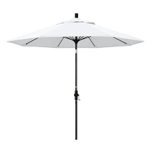California Umbrella 9 Feet Fiberglass Market Umbrella Collar Tilt M Black Sunbrella Natural